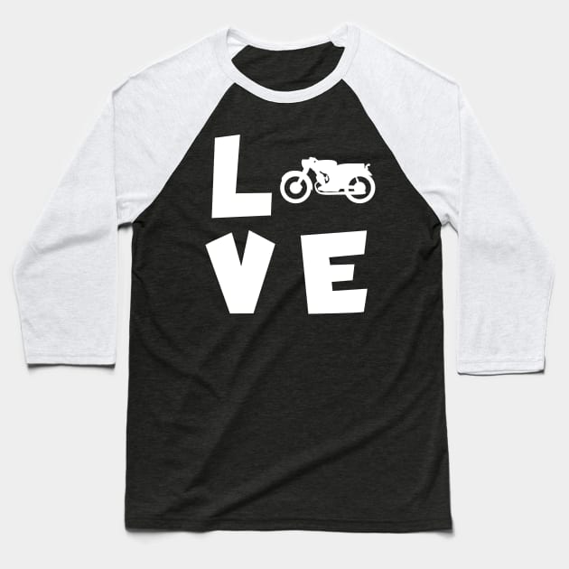 Motorcycle love Baseball T-Shirt by maxcode